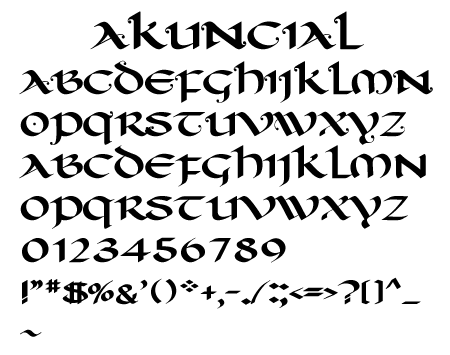 あくび印のフォント「AK,UNCIAL」|フリーフォントケンサク