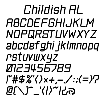 Childish-Alphabet文字一覧