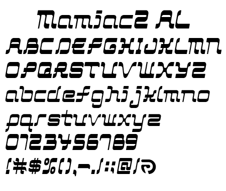 Maniac2-Alphabet文字一覧