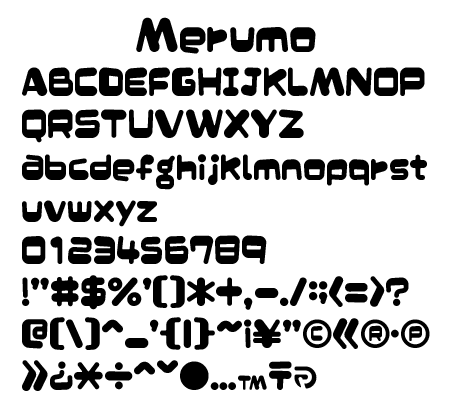 Merumo-Alphabet文字一覧