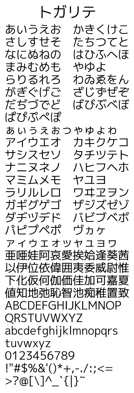 トガリテ Regular