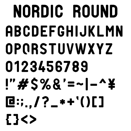 NORDIC Round文字一覧
