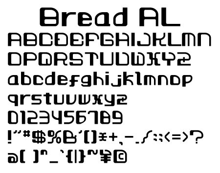 BREAD（alphabet）文字一覧