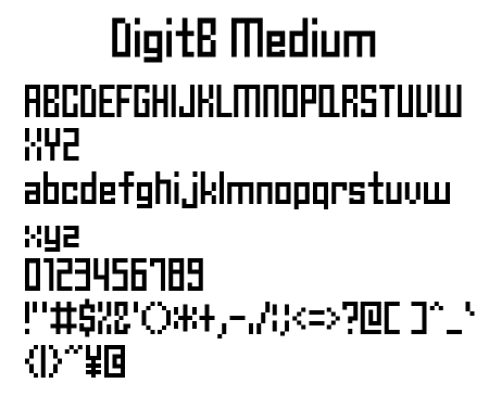 DIGIT Type-B Medium文字一覧