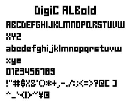 DIGIT Type-C Bold文字一覧