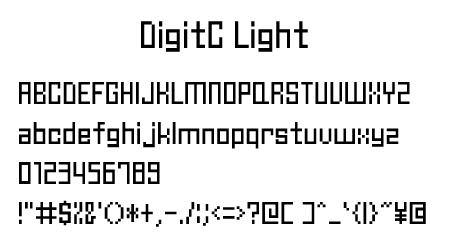 DIGIT Type-C Light文字一覧