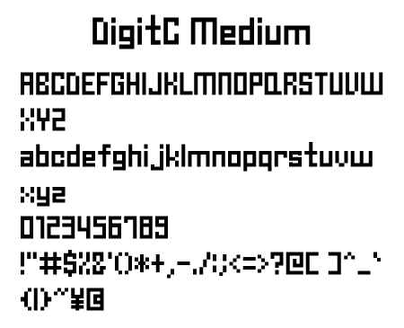 DIGIT Type-C Medium文字一覧