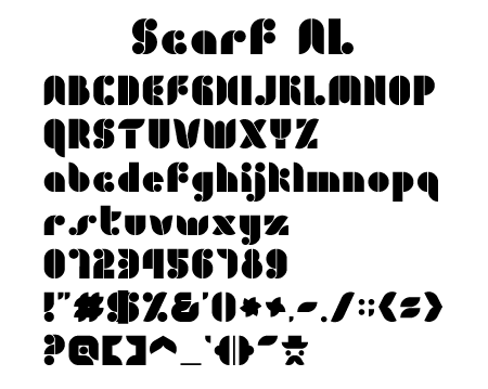 SCARF（alphabet）文字一覧