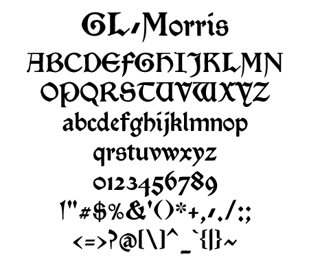 GL-Morris文字一覧