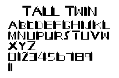 Tall Twin文字一覧