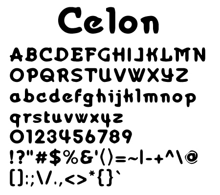 CELON BOLD文字一覧