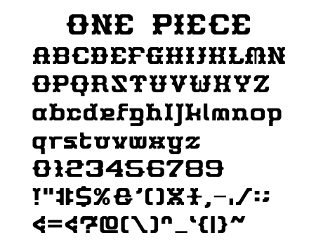 ワンピース One Piece Alphabet フリーフォントケンサク