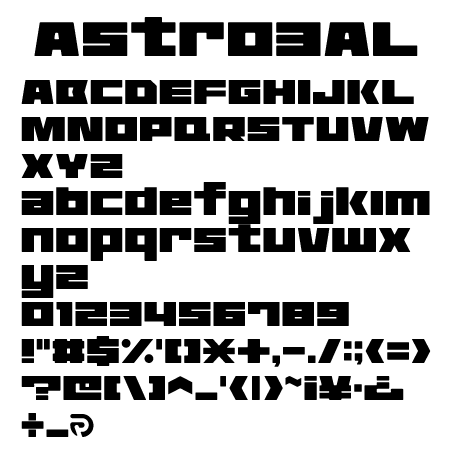 Astro3.0-Alphabet文字一覧