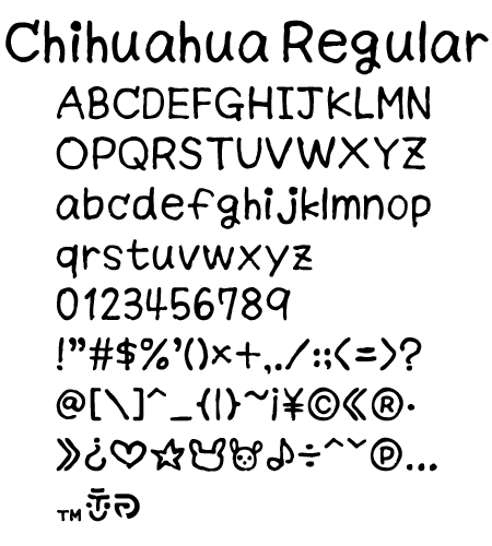 FSB09 Chihuahua-Regular Alphabet文字一覧