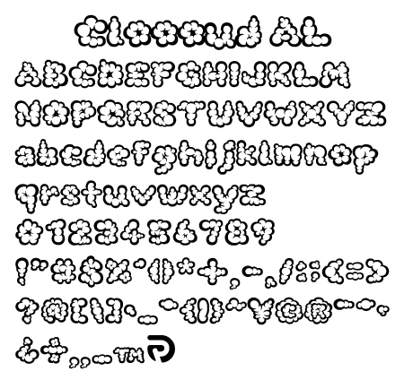 Cloooud-Alphabet文字一覧