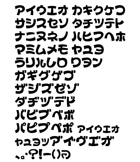 Colopocle-Katakana文字一覧
