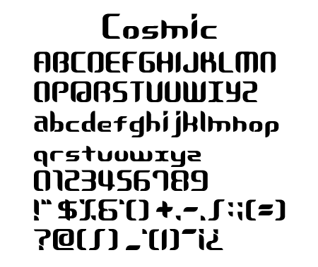 Cosmic文字一覧