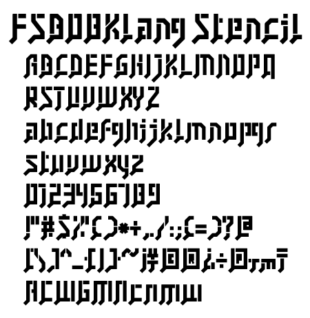 FSB08Klang-Stencil Alphabet文字一覧
