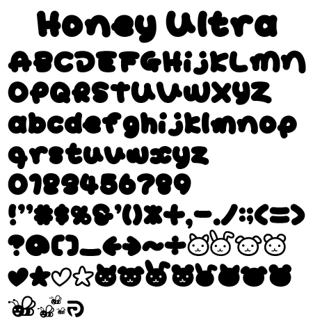 Honey-Ultra文字一覧