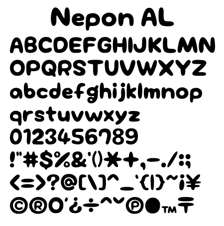 Nepon-Alphabet文字一覧