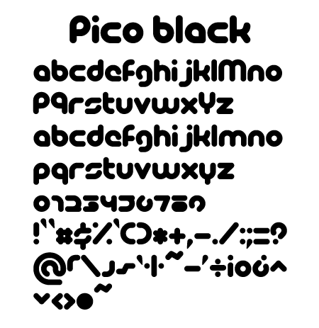 Pico-Black文字一覧