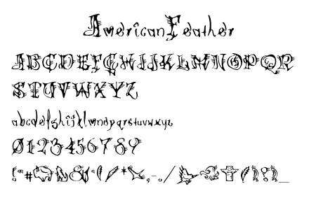 AmericanFeather文字一覧