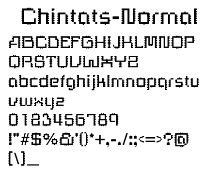 Chintats-Normal文字一覧