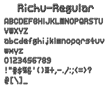 Richu-Regular文字一覧