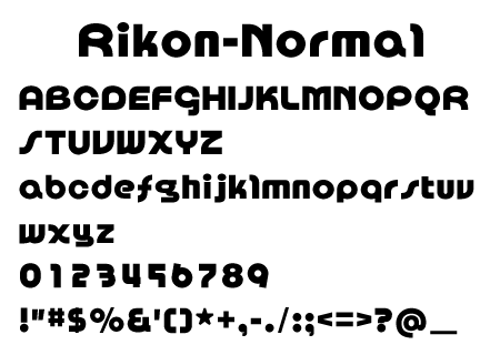 Rikon-Normal文字一覧