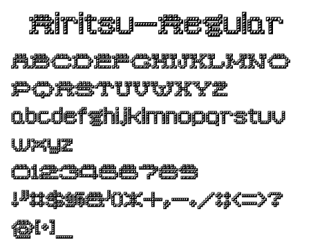 Riritsu-Regular文字一覧