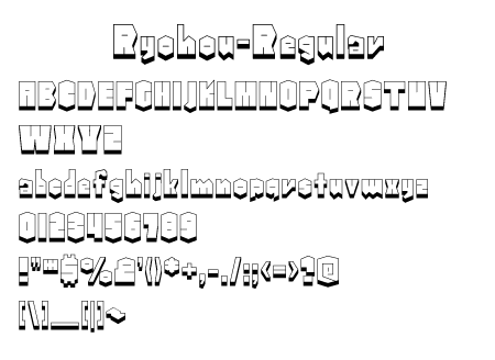 Ryohou-Regular文字一覧
