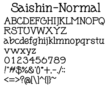 Saishin-Normal文字一覧