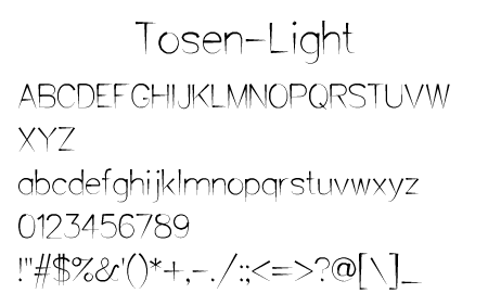 Tosen-Light文字一覧