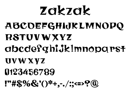 Zakzak文字一覧