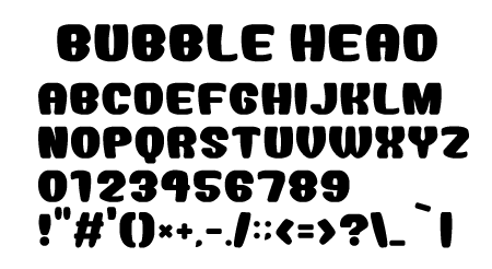 BUBBLE HEAD文字一覧