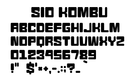 SIO KOMBU文字一覧