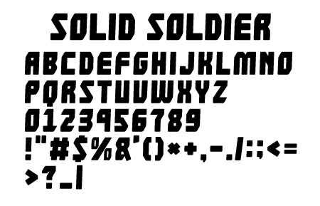 SOLID SOLDIER文字一覧