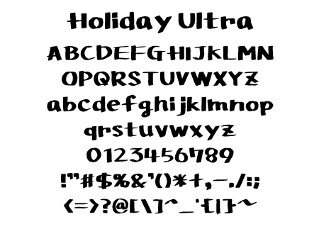 Holiday Ultra-Alphabet文字一覧