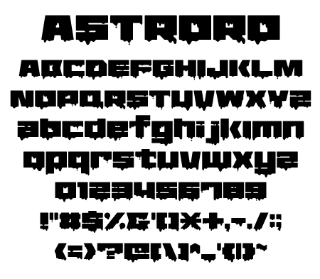 Astroro-Alphabet文字一覧