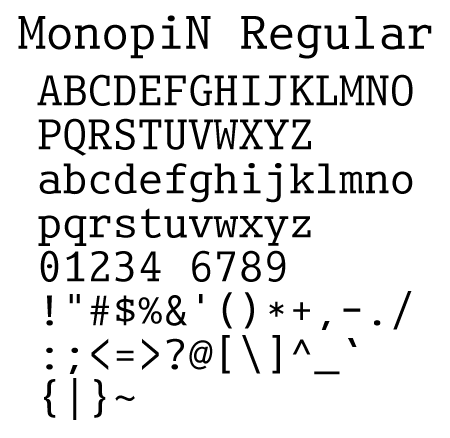 MonopiN-Regular（無料お試し版）